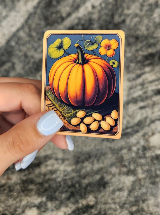 Pumpkin Seed Packet, WATERPROOF VINYL STICKER