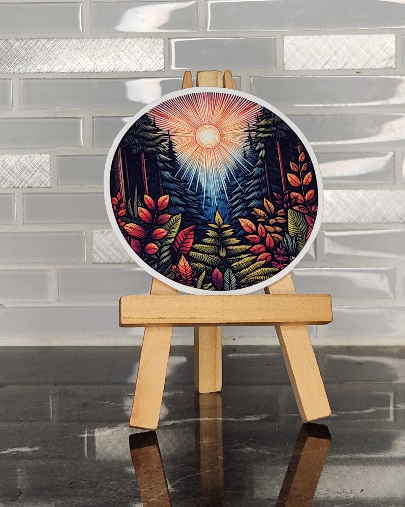 Sunrise in the Forest, WATERPROOF VINYL STICKER