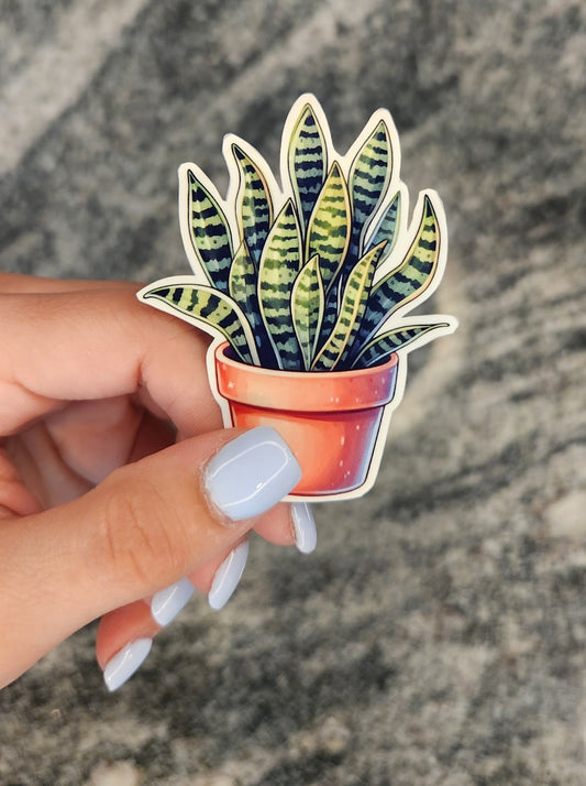 Snake Plant, WATERPROOF VINYL STICKER