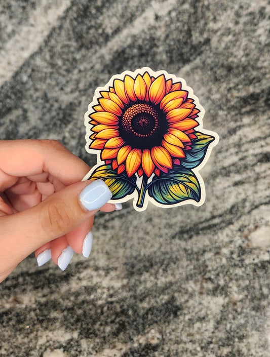 Sunflower, WATERPROOF VINYL STICKER