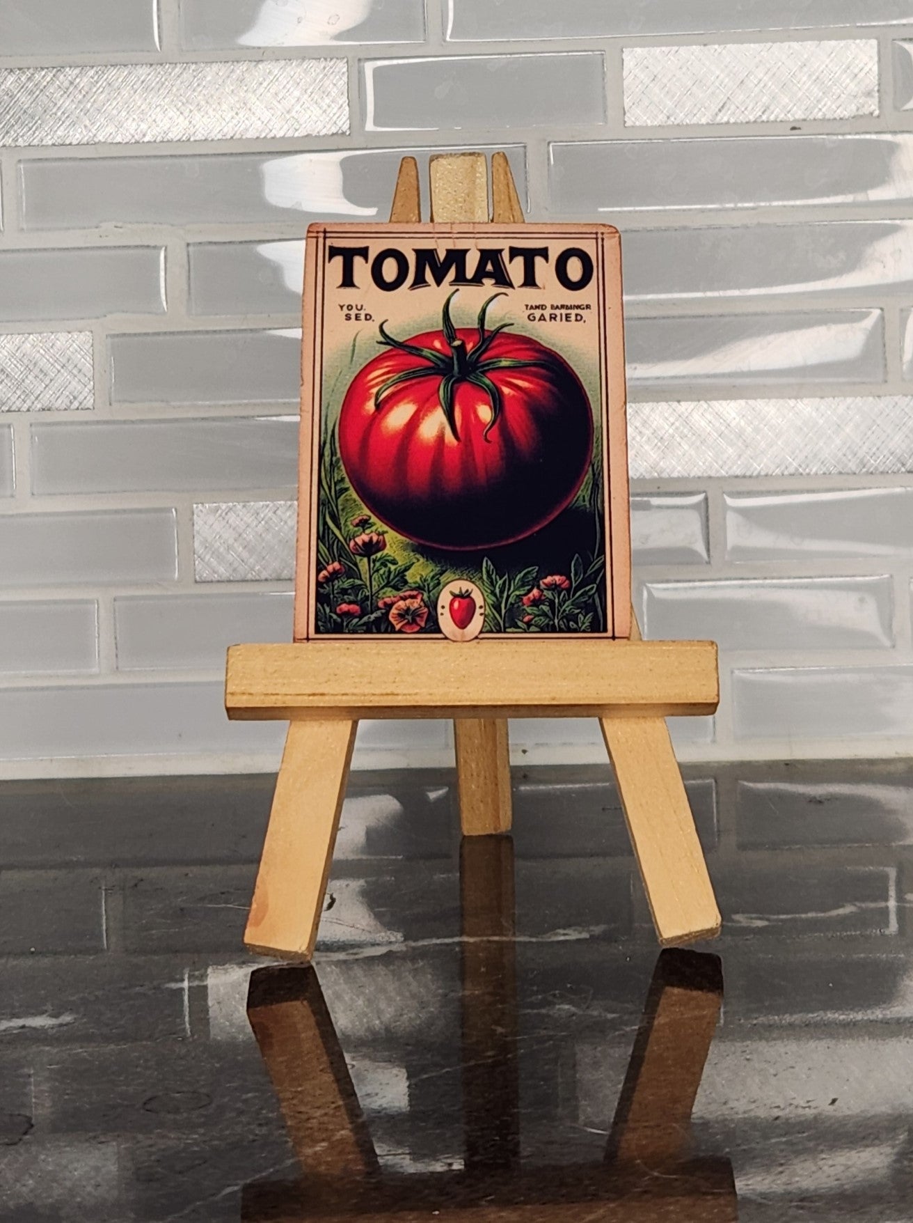 Tomato Seed Packet, WATERPROOF VINYL STICKER