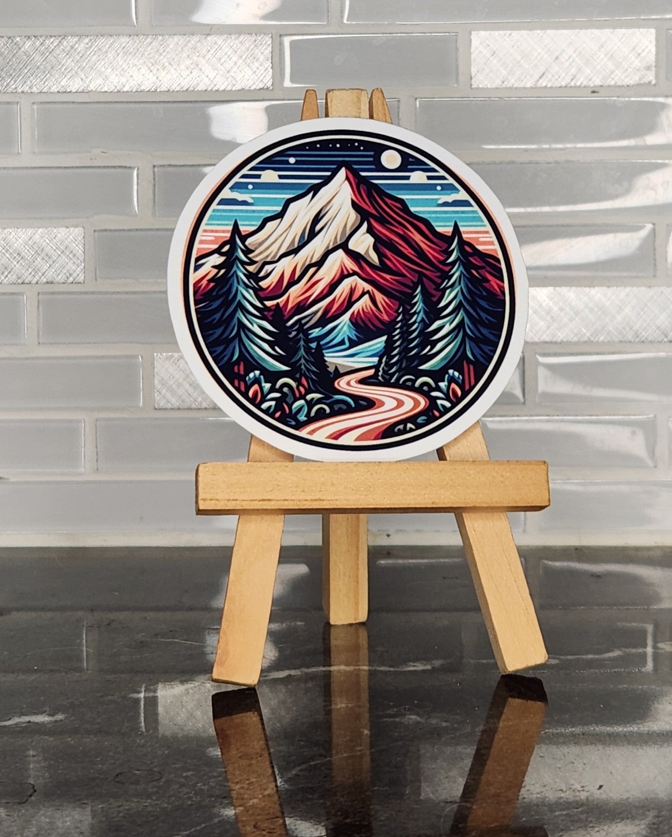 Trail into the Mountains, WATERPROOF VINYL STICKER