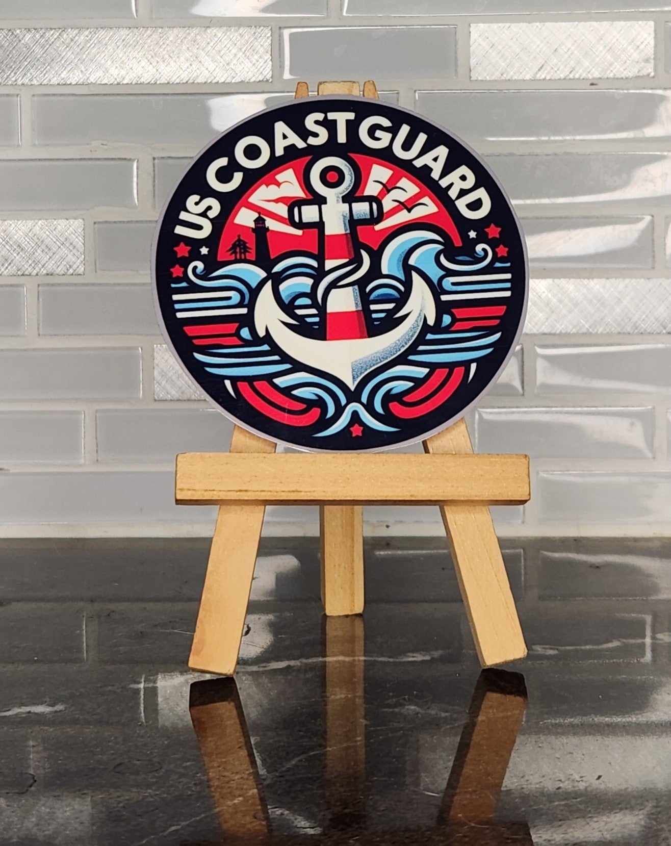 US COAST GUARD, WATERPROOF VINYL STICKER