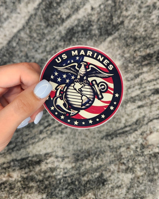 US MARINES, WATERPROOF VINYL STICKER