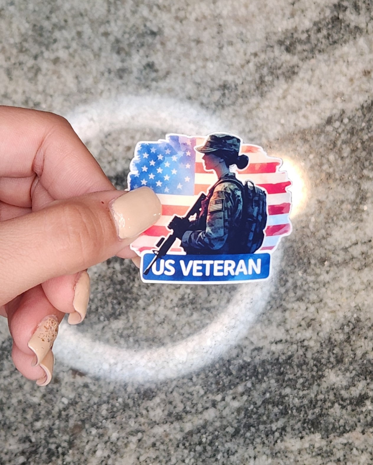 Female Veteran, WATERPROOF VINYL STICKER