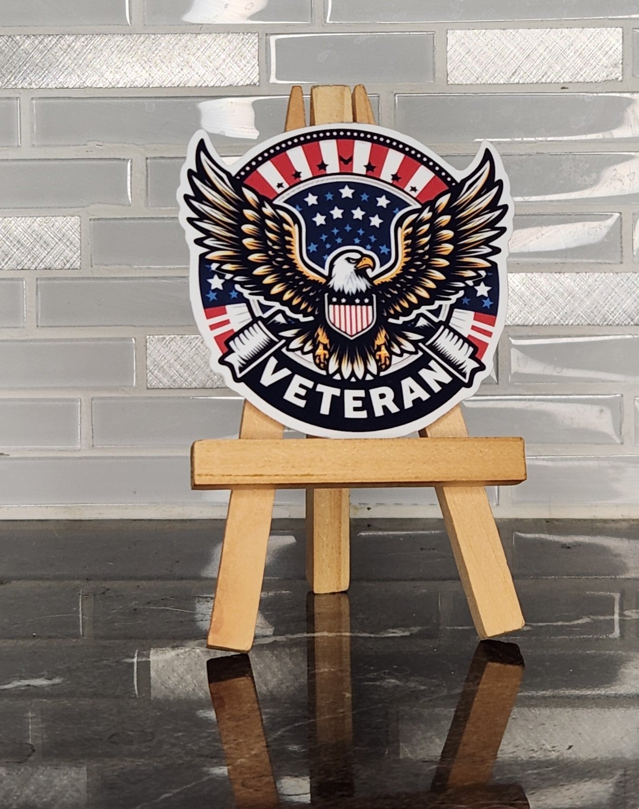 Veteran Eagle, WATERPROOF VINYL STICKER