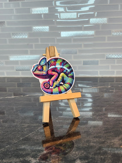 Hand-drawn chameleon waterproof vinyl sticker