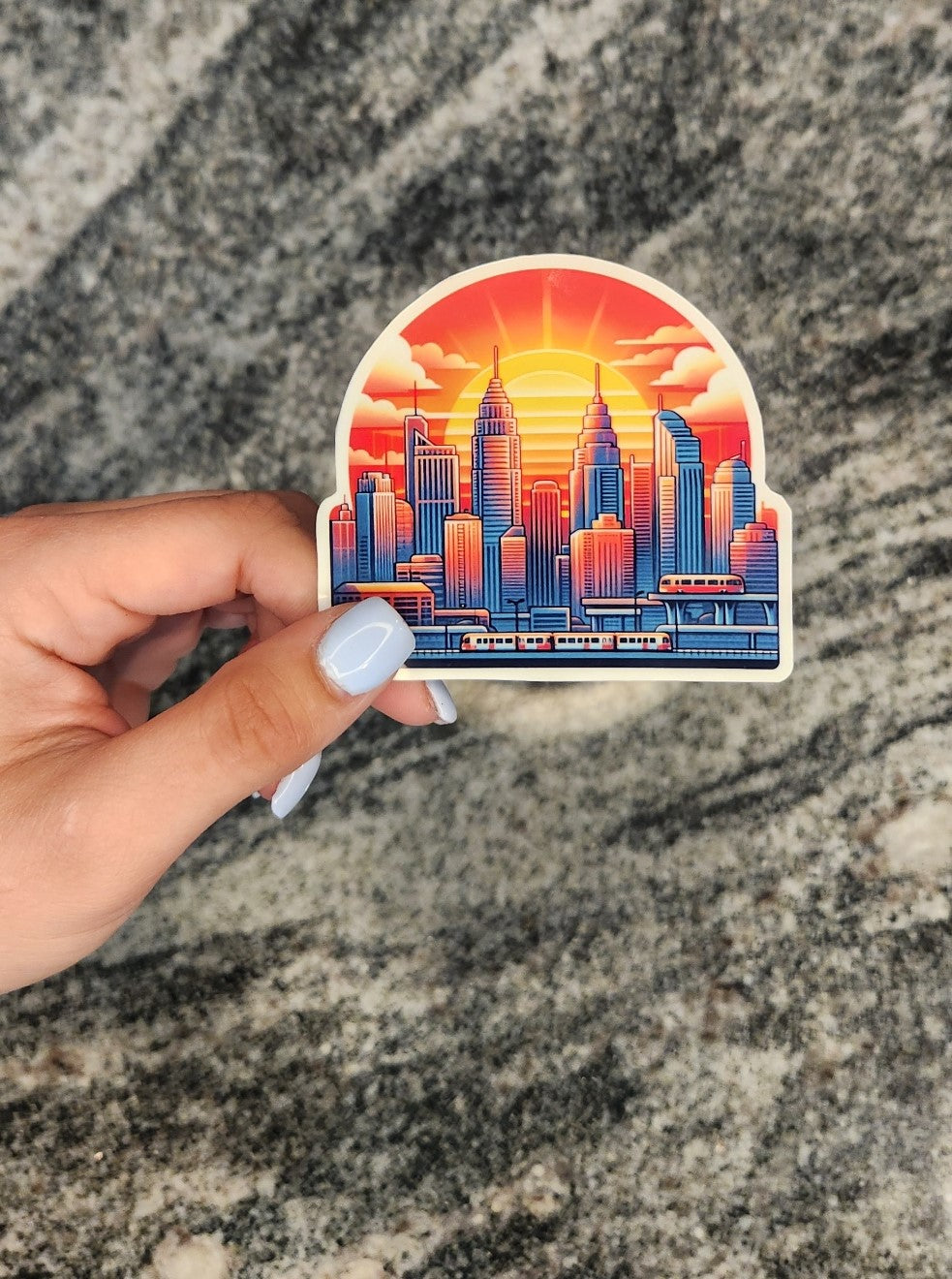 City Skyline, WATERPROOF VINYL STICKER