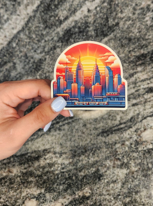 City Skyline, WATERPROOF VINYL STICKER