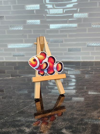 Hand-drawn clownfish waterproof vinyl sticker