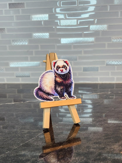 Hand-drawn ferret waterproof vinyl sticker