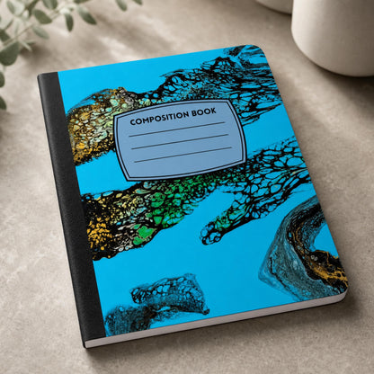 Reef Lace lined composition notebook, handmade by J&M Creations