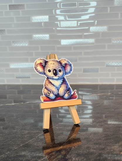 Hand-drawn koala bear waterproof vinyl sticker