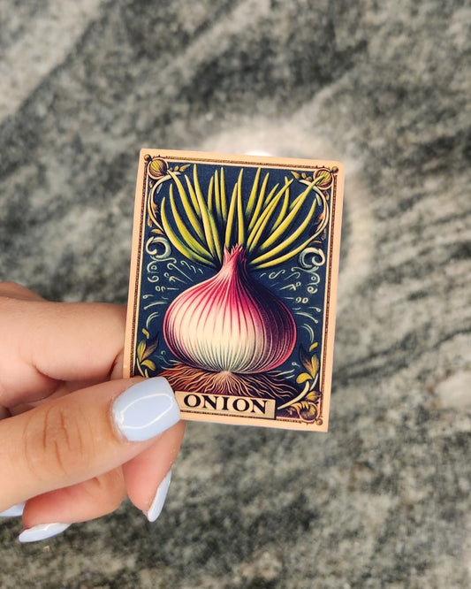 Onion Seed Packet, WATERPROOF VINYL STICKER