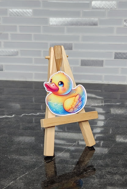 Hand-drawn rubber duck waterproof vinyl sticker