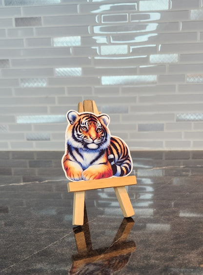 Hand-drawn tiger waterproof vinyl sticker