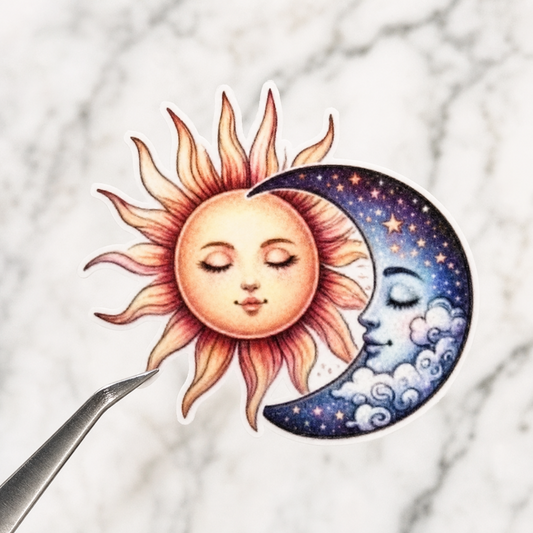 Sun and Moon Celestial — Waterproof Vinyl Sticker