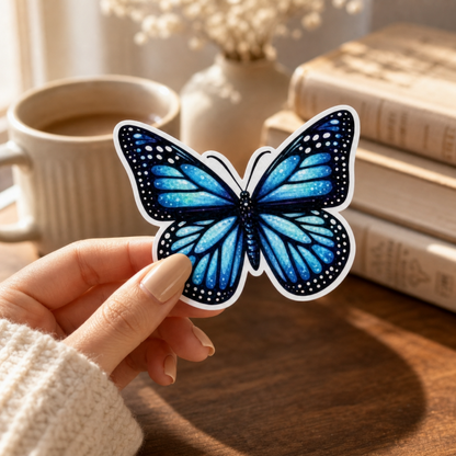 Blue Butterfly — Waterproof Vinyl Sticker