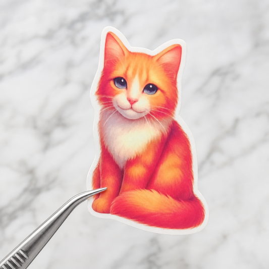 Orange Tabby Cat — Waterproof Vinyl Sticker