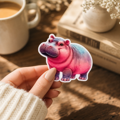 Hippo — Waterproof Vinyl Sticker