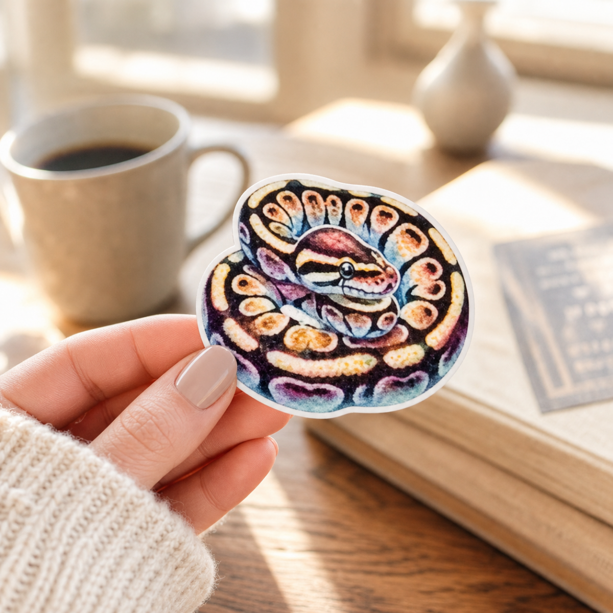 Ball Python — Waterproof Vinyl Sticker