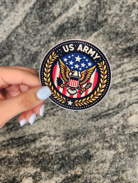 US ARMY, WATERPROOF VINYL STICKER