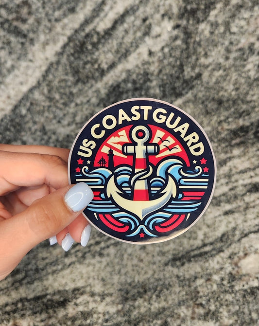 US COAST GUARD, WATERPROOF VINYL STICKER