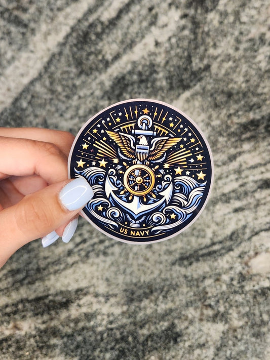 US NAVY, WATERPROOF VINYL STICKER