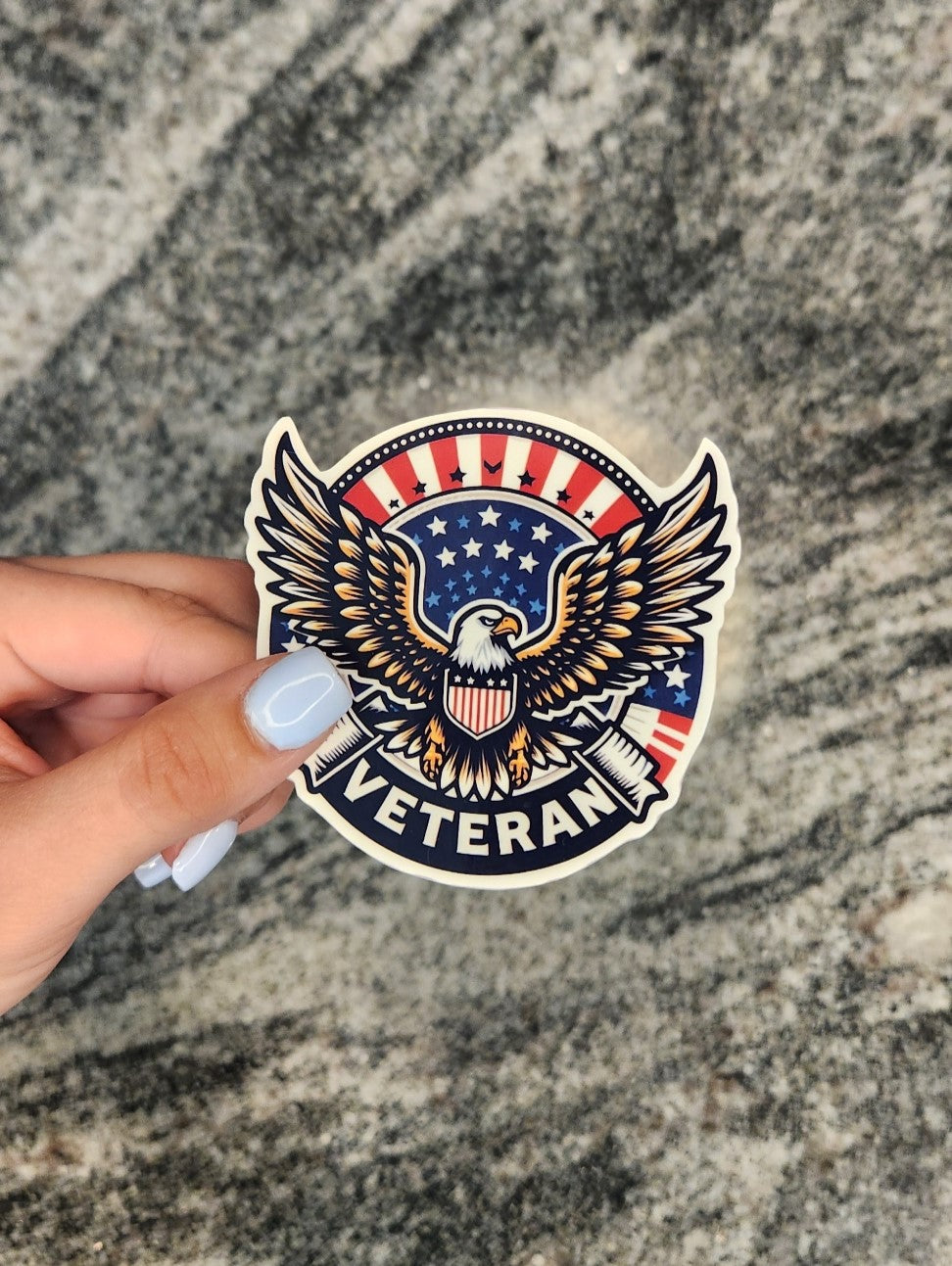 Veteran Eagle, WATERPROOF VINYL STICKER